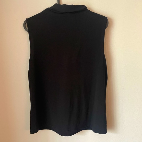 Karl Lagerfeld Women's Sleeveless Tied Blouse with Pearl Detail - Picture 2 of 6